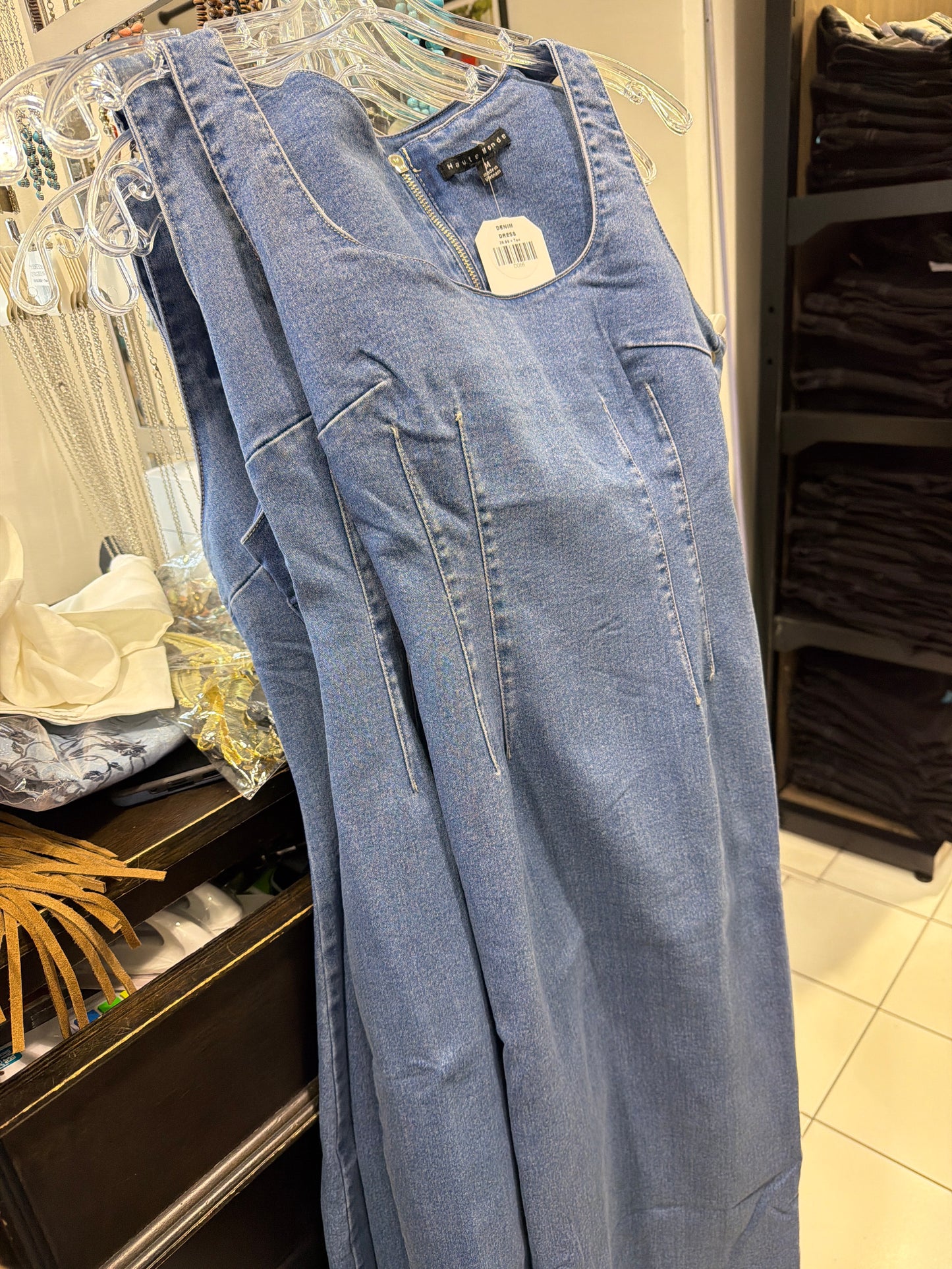women’s long denim dress
