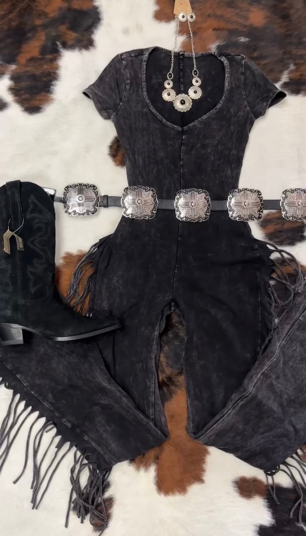 Charcoal wash black Jumpsuit