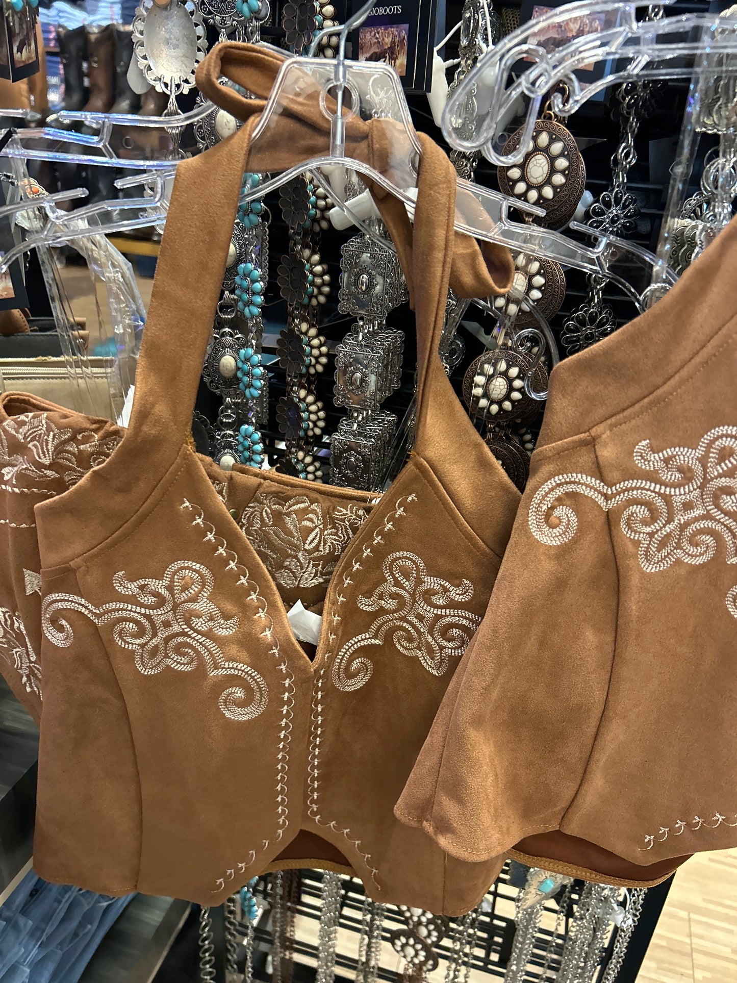 Tan neck tie top