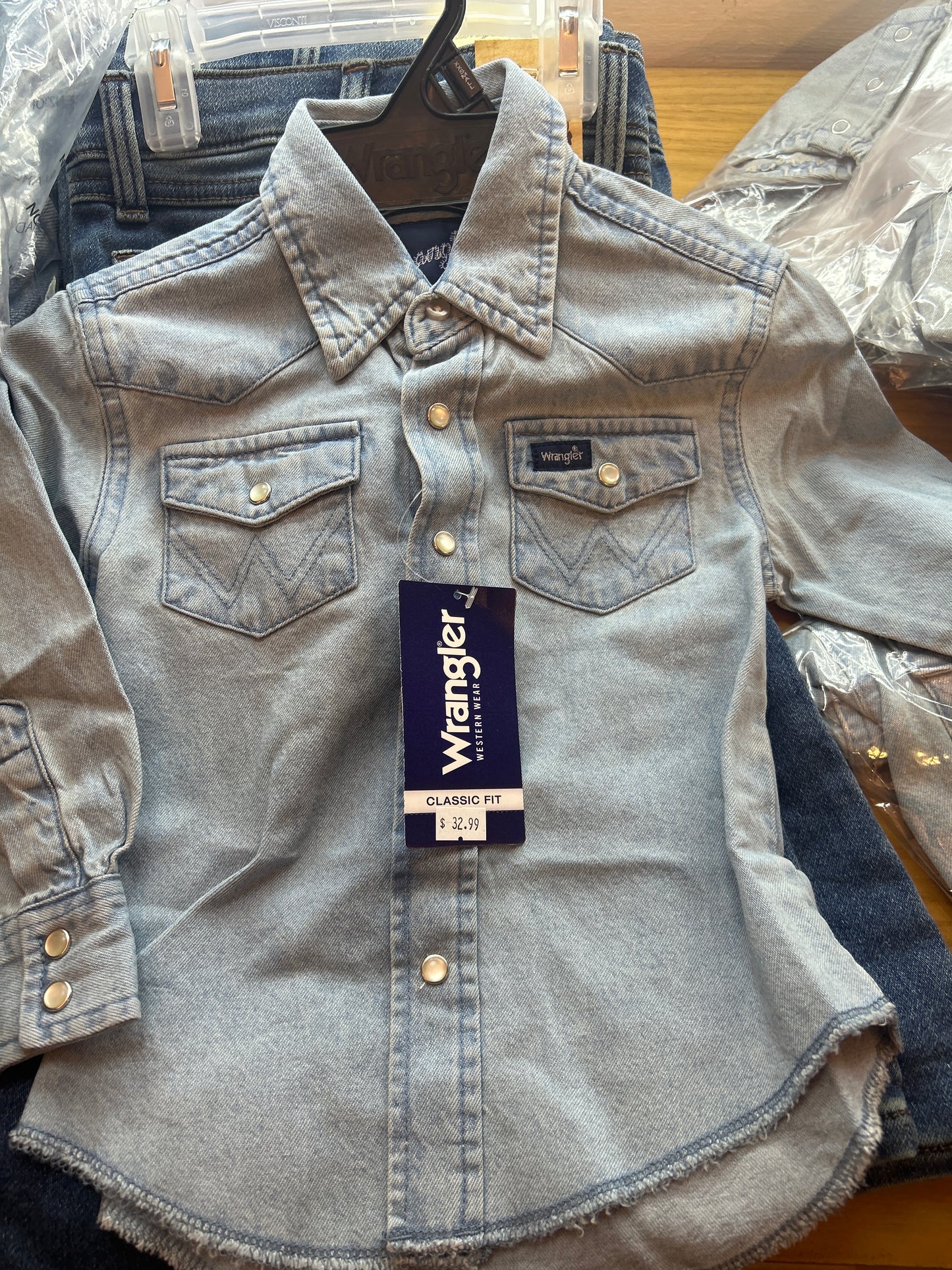 Wrangler kids denim shirt