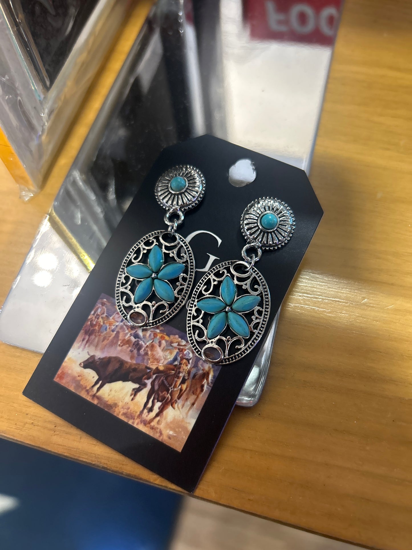 Concho turquoise earrings