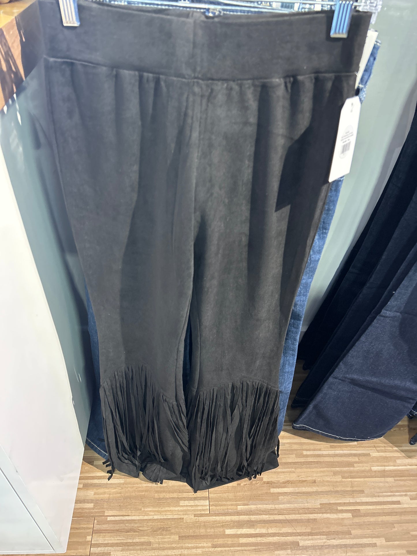 Suede fringe pants