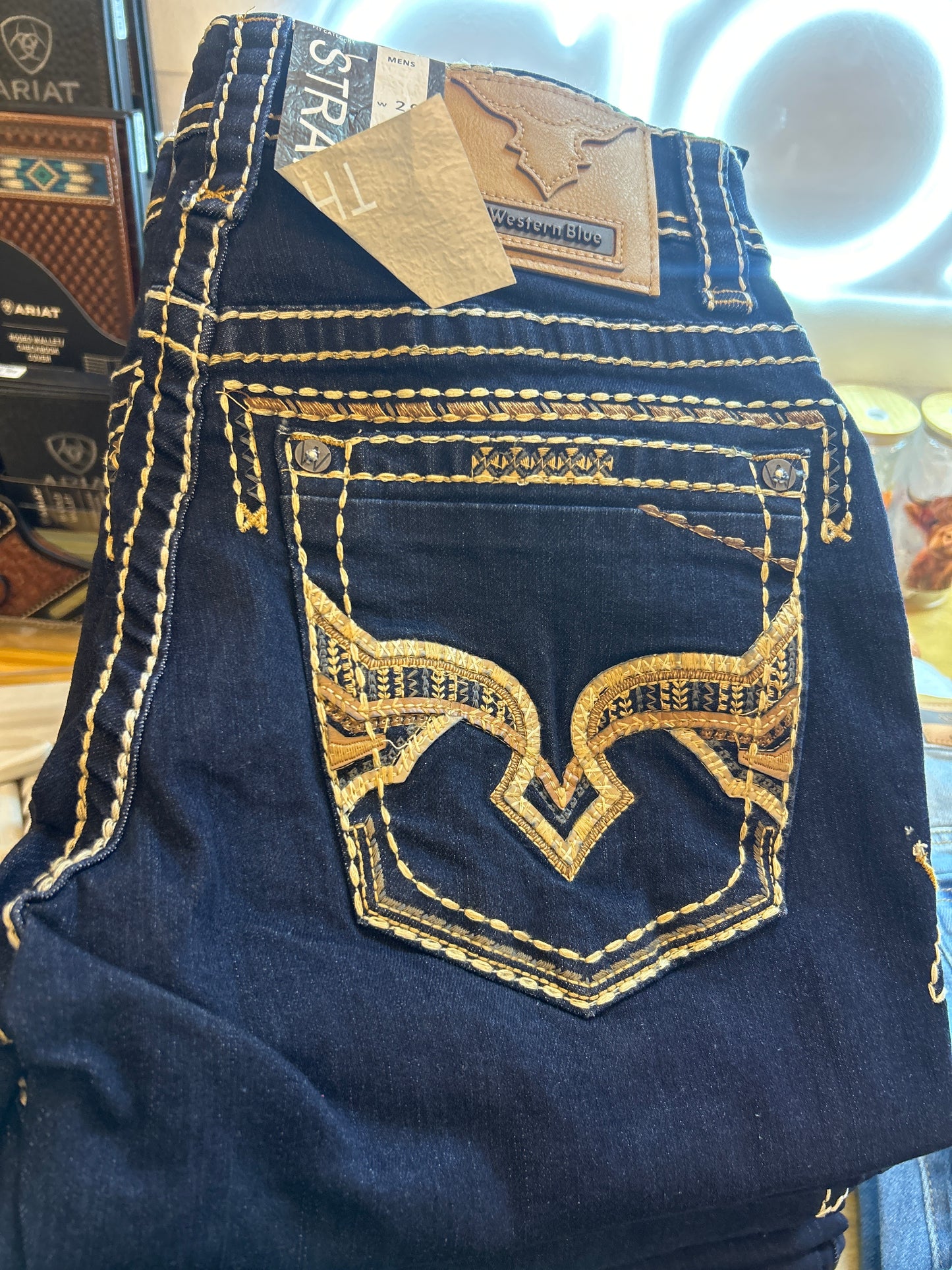 Western blue men jeans