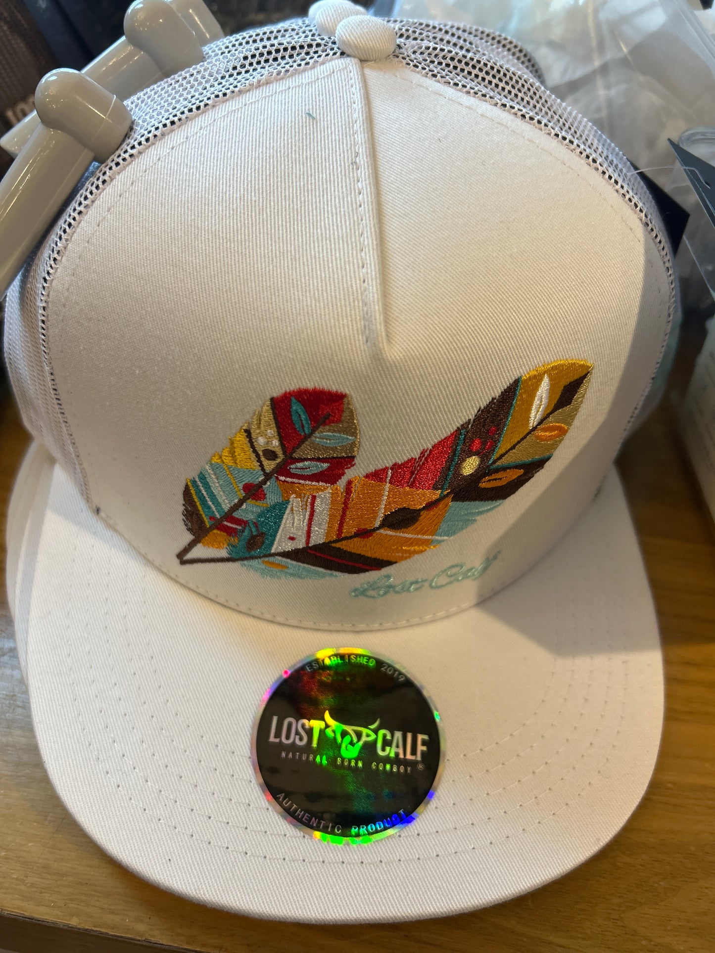 Lost Calf Hat feather rainbw