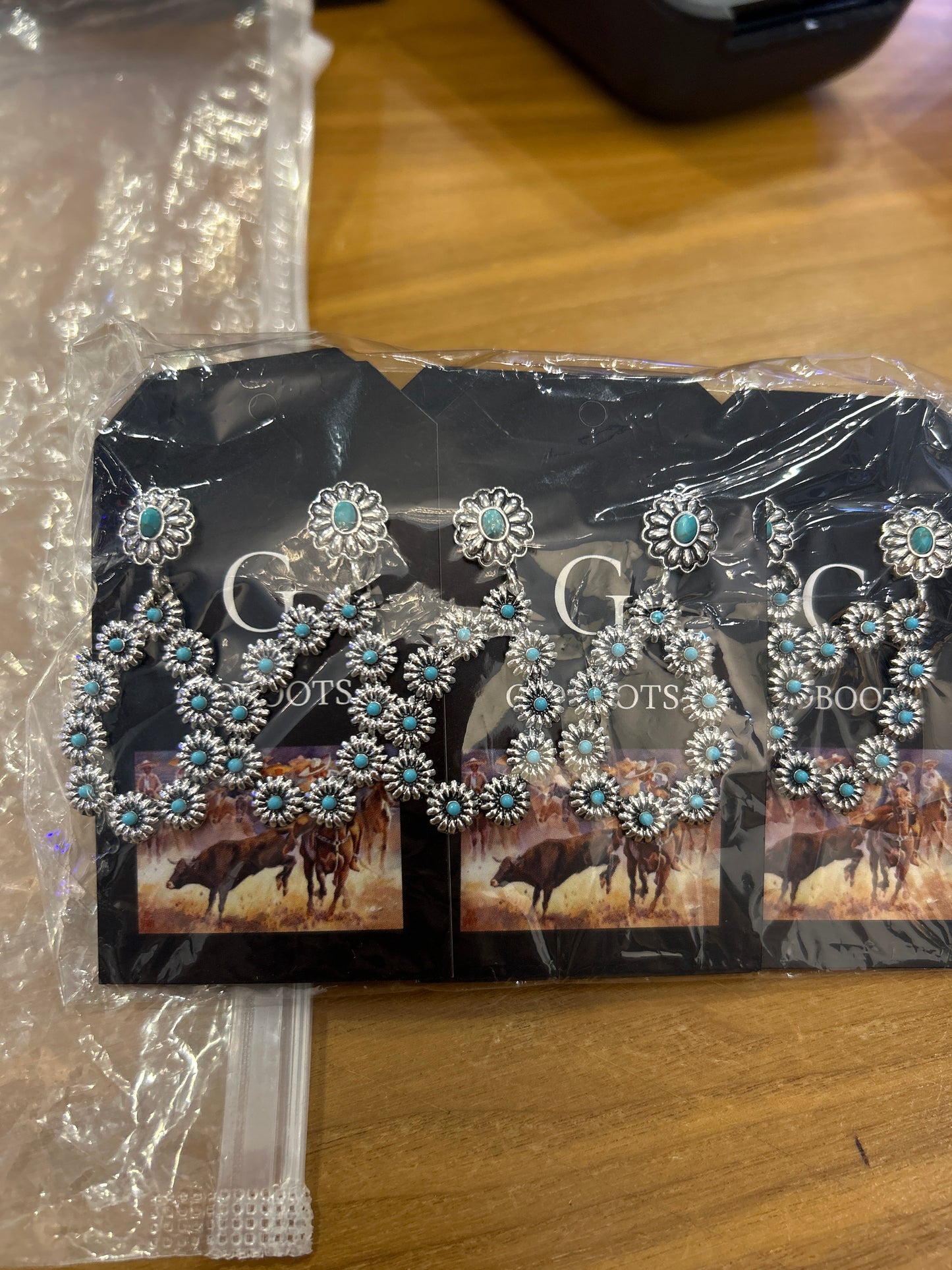 Flowers turquoise earring