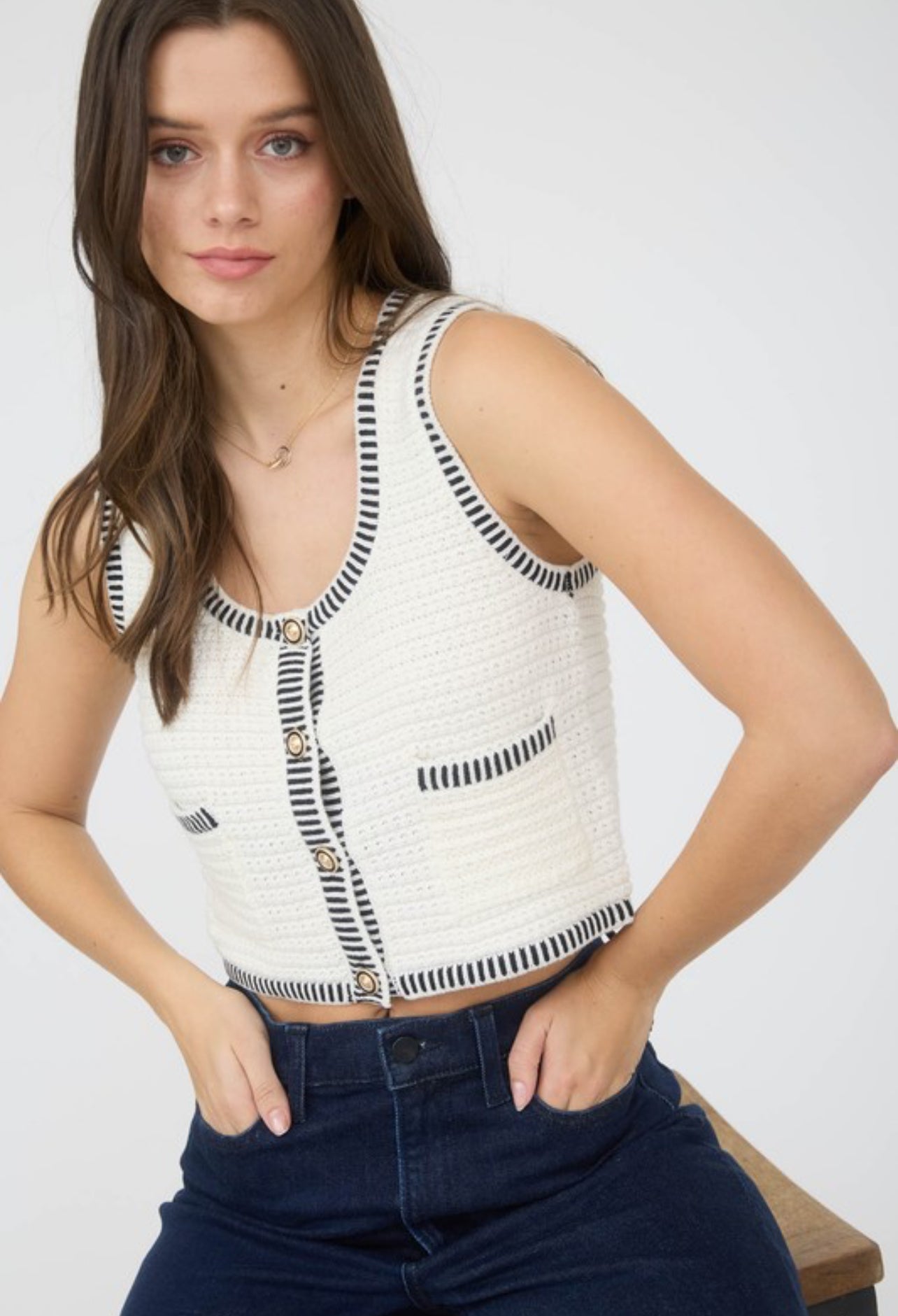 White Knitted white top