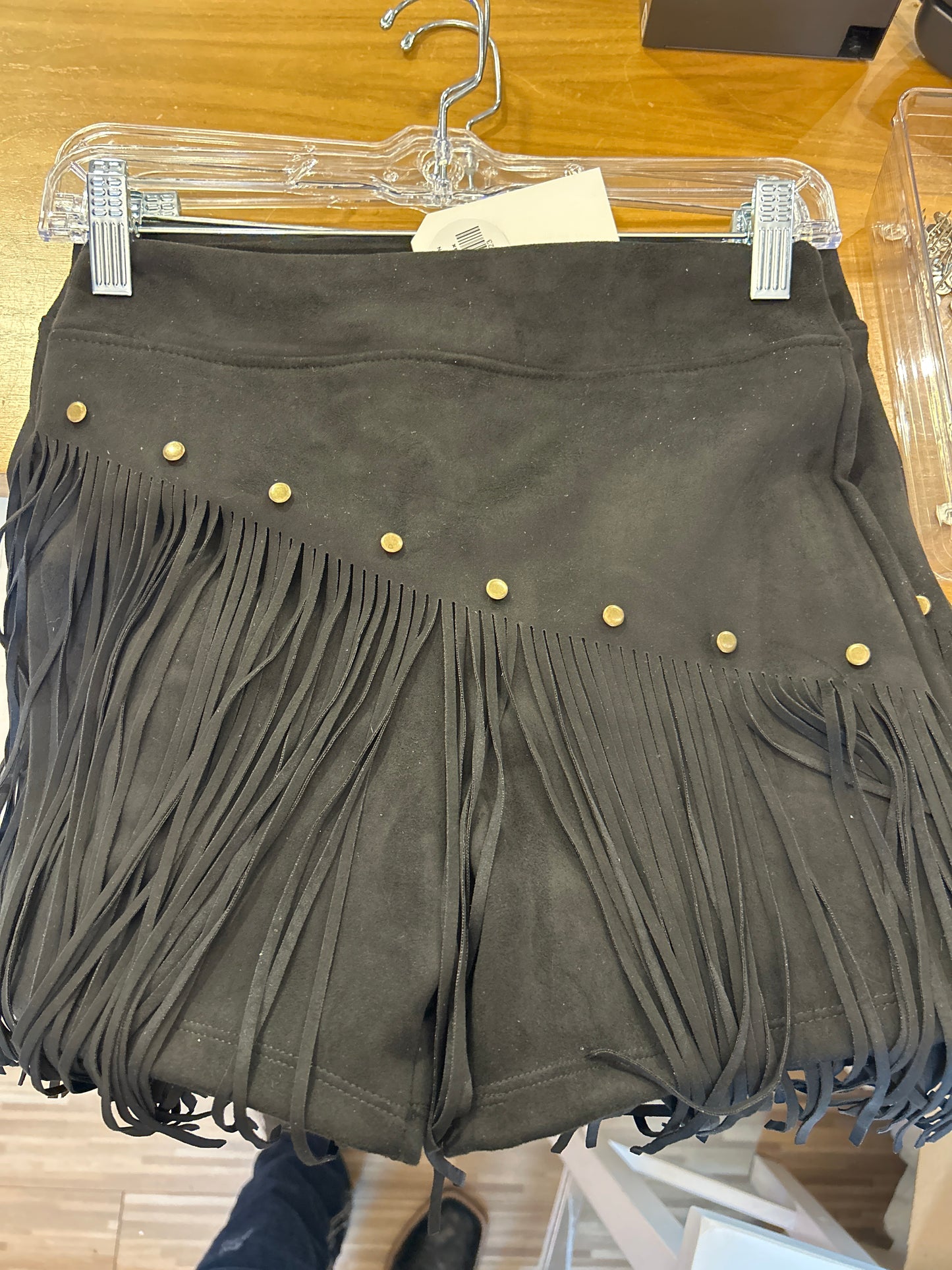 Velvet fringe skirt