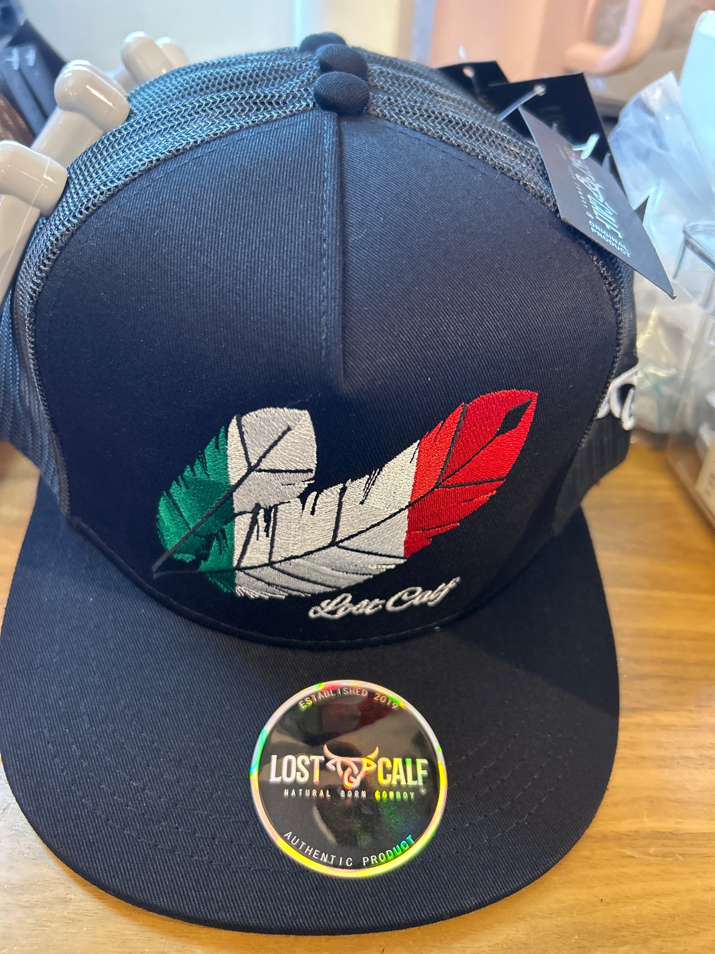 Lost Calf Hat feather mex black