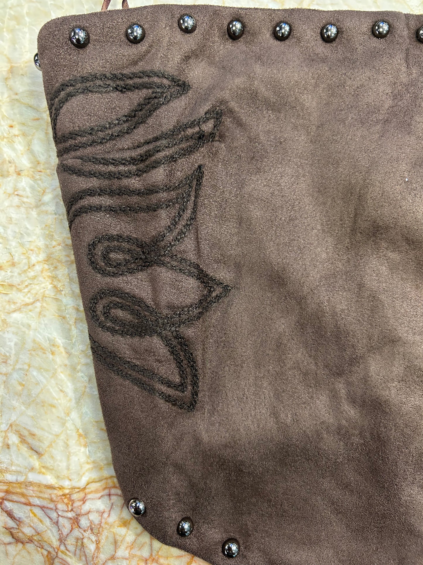 Suede Stud Tube Corset Top