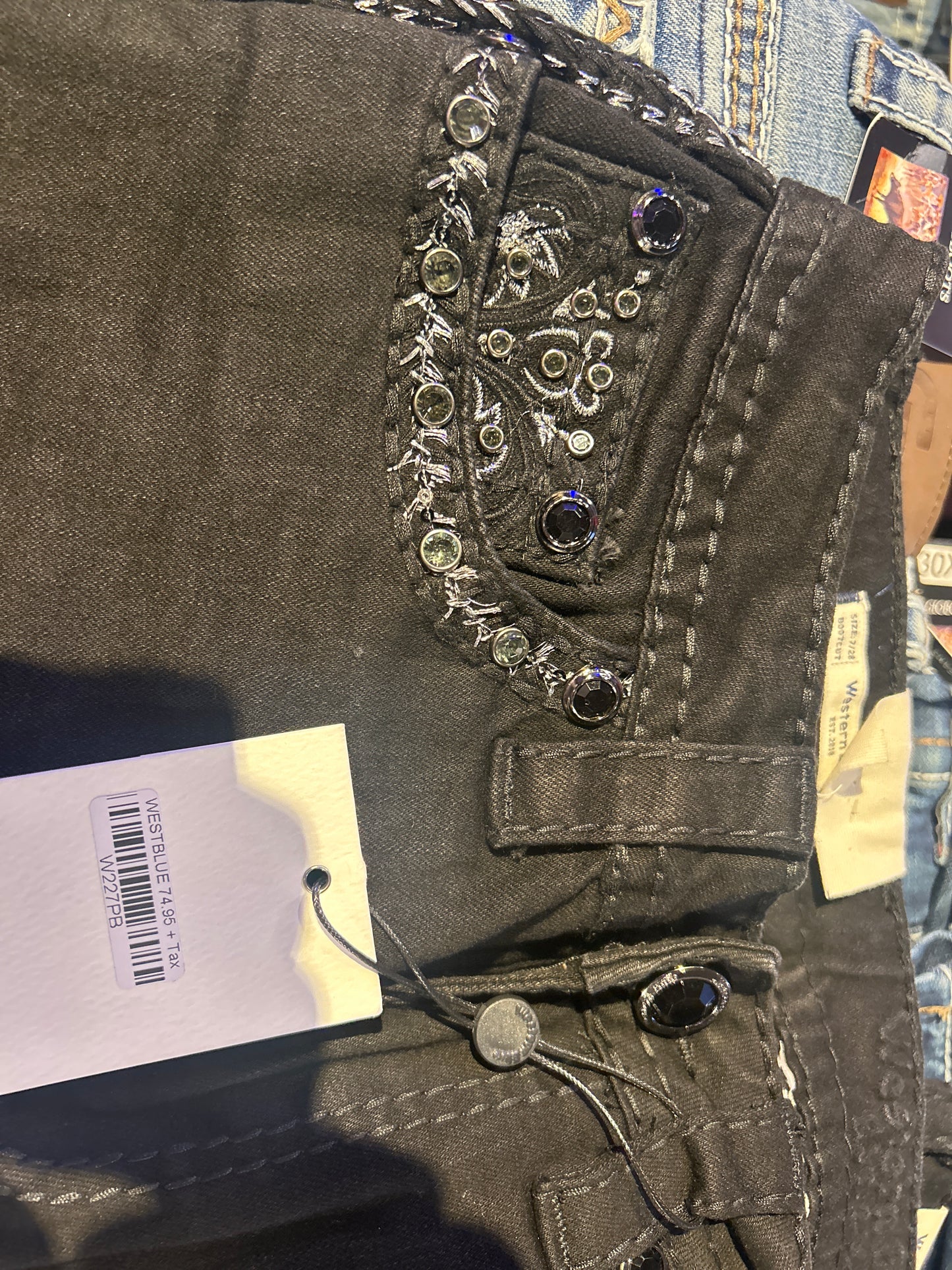 Women western blue jeans