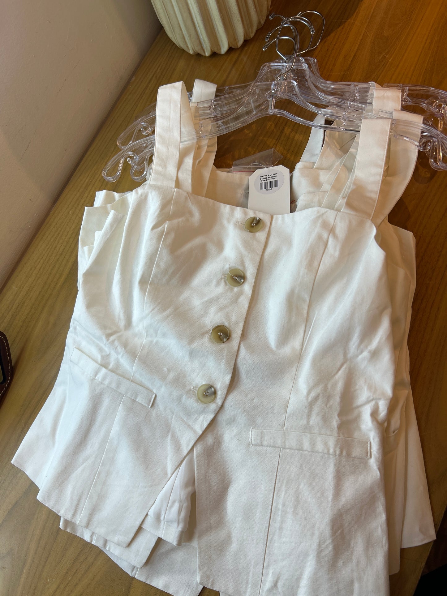 White button down blouse