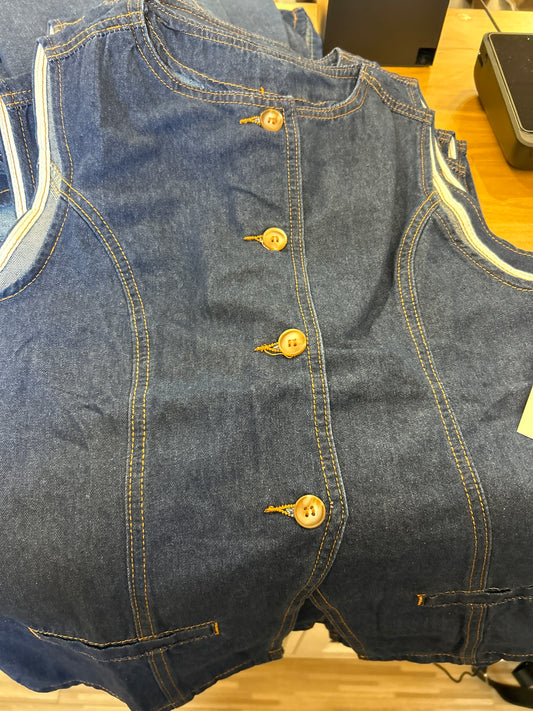 Dark BLUE DENIM VEST final sale
