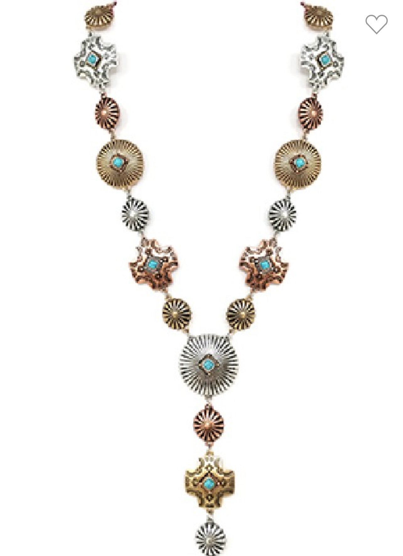 Western concho lariat necklace Tritone