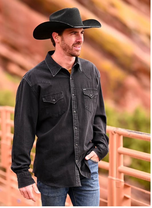Rock & Roll Denim Slim Fit Black Wash Shirt