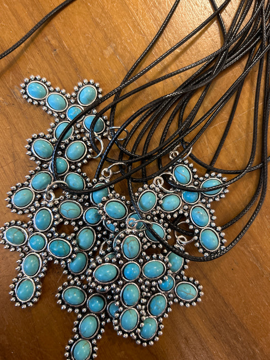Western Necklace Turquoise Cross