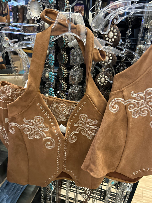 Tan neck tie top