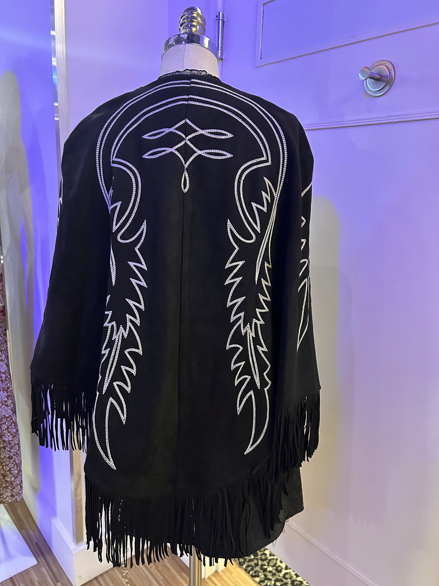 Black Embroidered Shaw