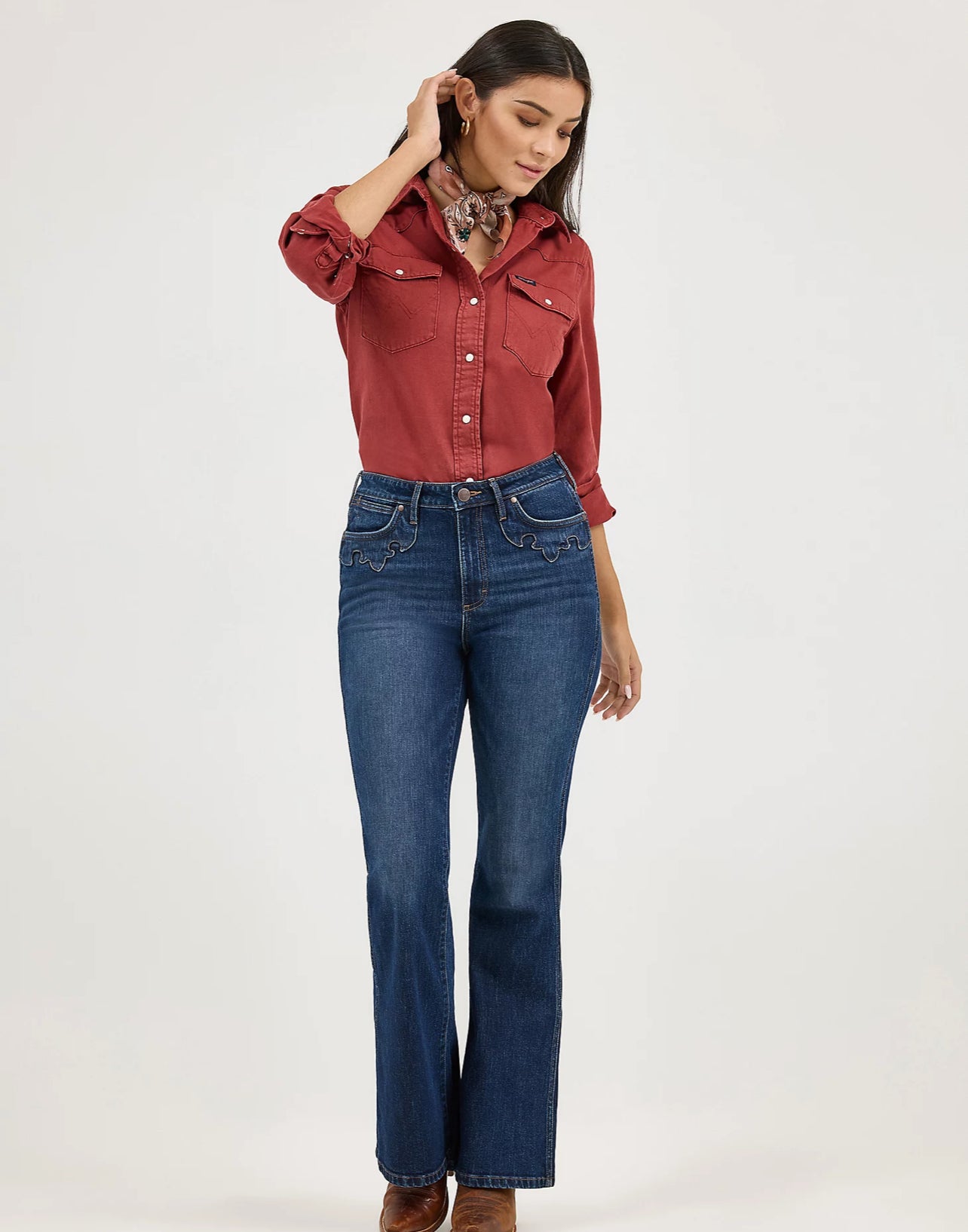 WOMEN'S WRANGLER COLORWASH SLIM WESTERN SNAP SHIRT