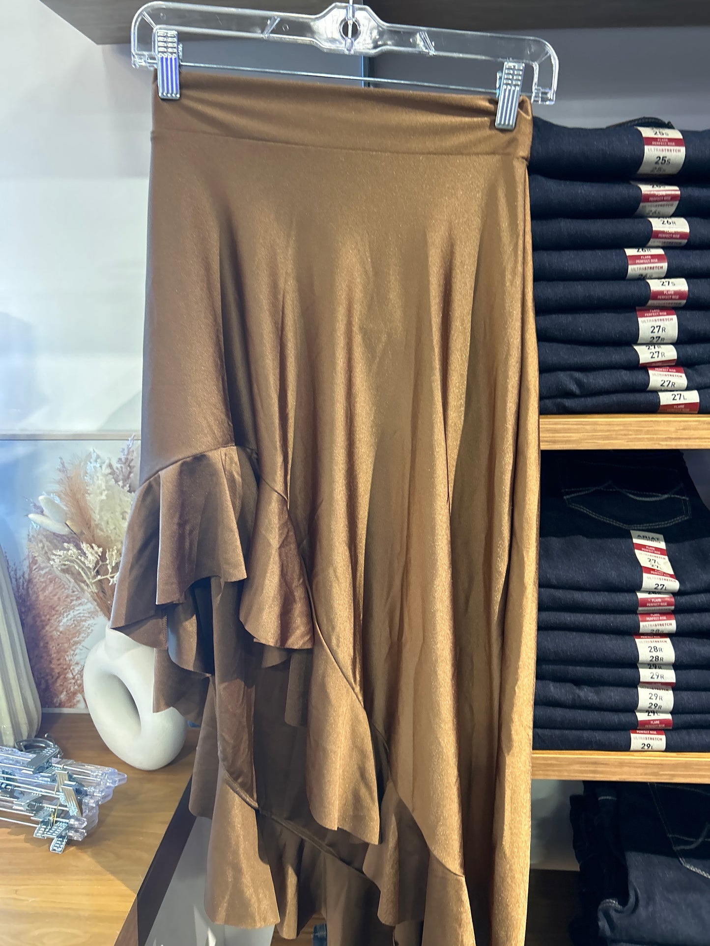 ruffle skirt (brown)