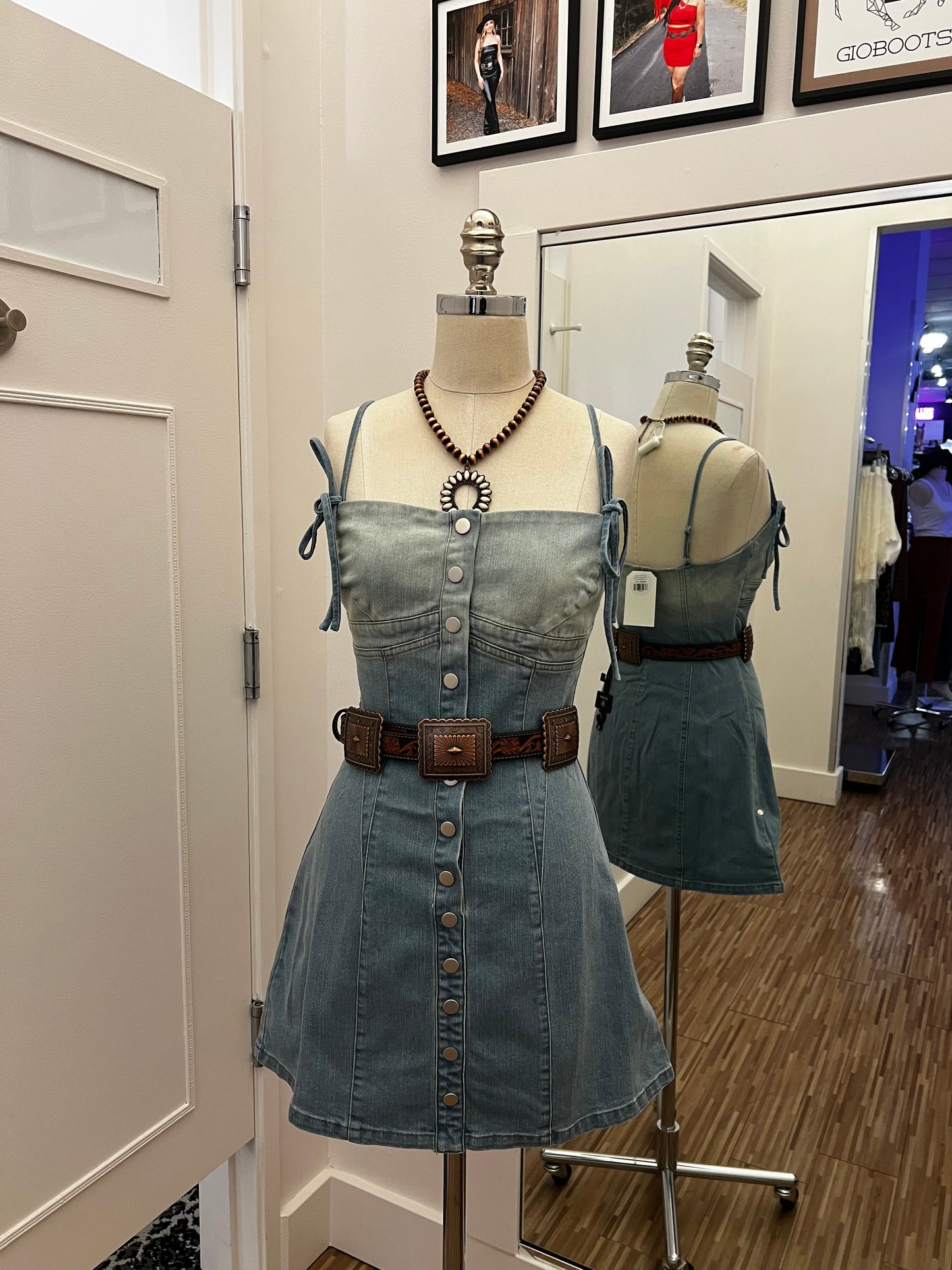 Denim mini dress