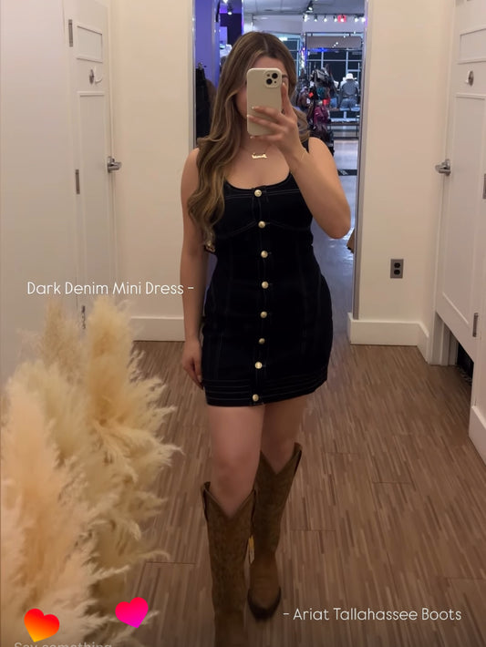 Dark denim mini dress