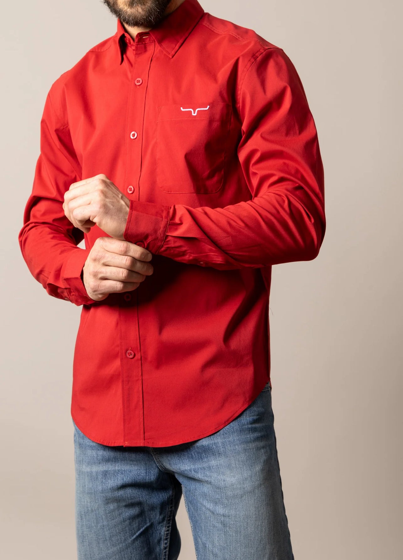 Kimes Ranch LS Team Shirt Red