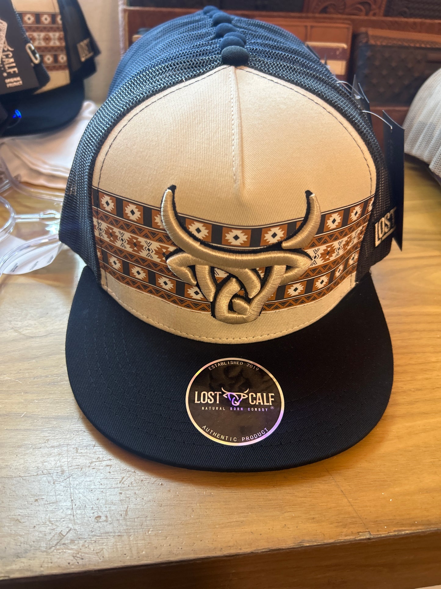 Lost calf hats Navy Native Khaki