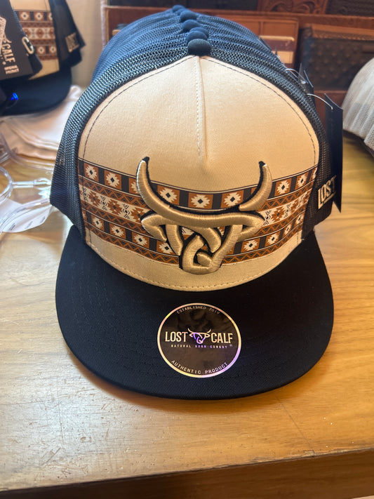 Lost calf hats Navy Native Khaki