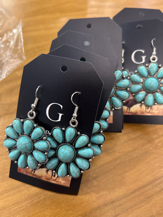 Flower Earrings turquoise
