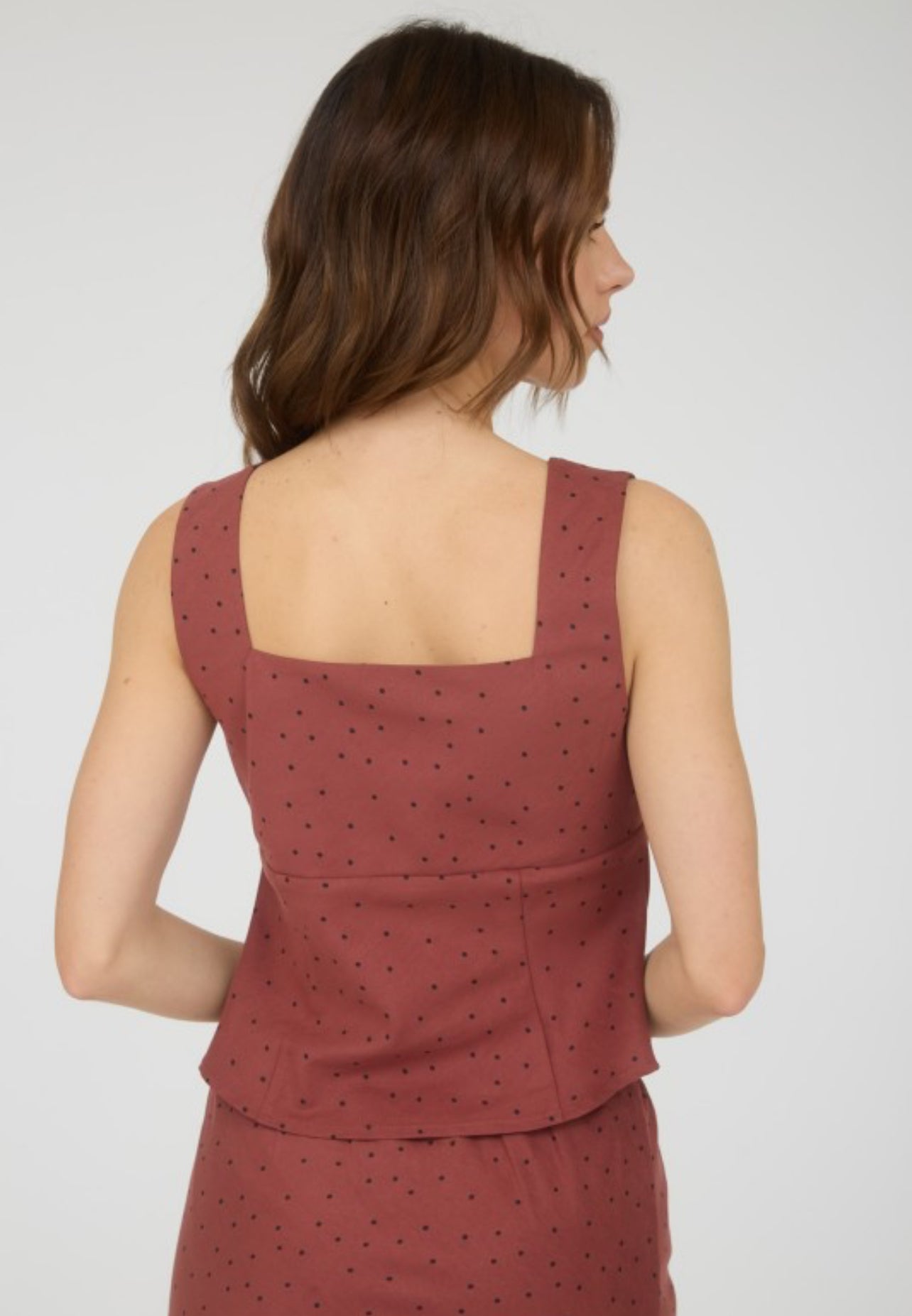 Polka Dot Tie Top (terracotta)