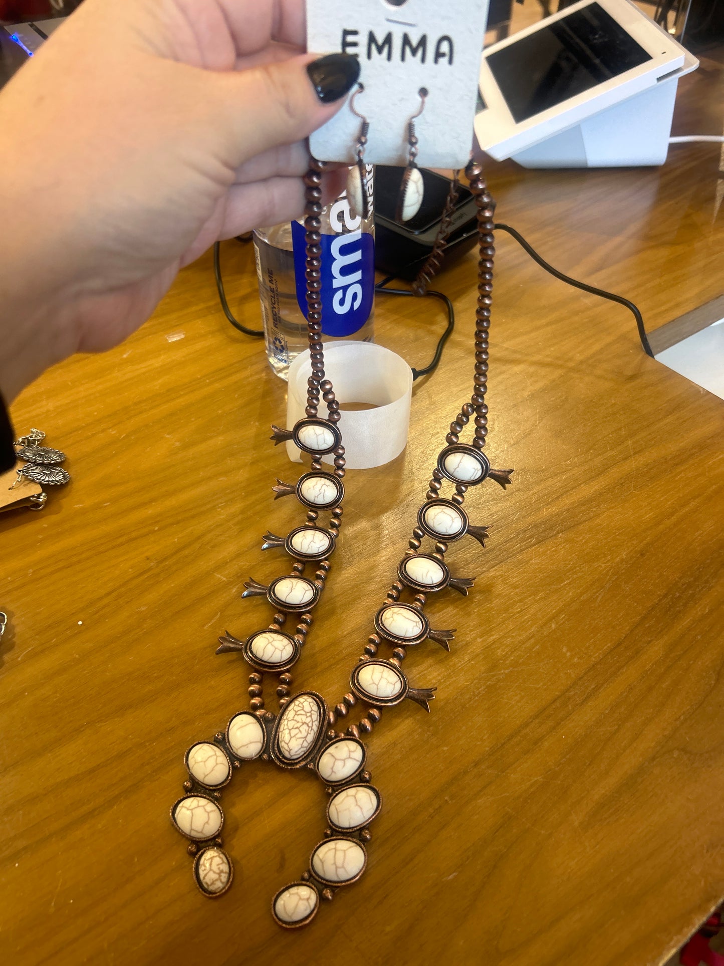 Large Squash blossom necklace and earrings