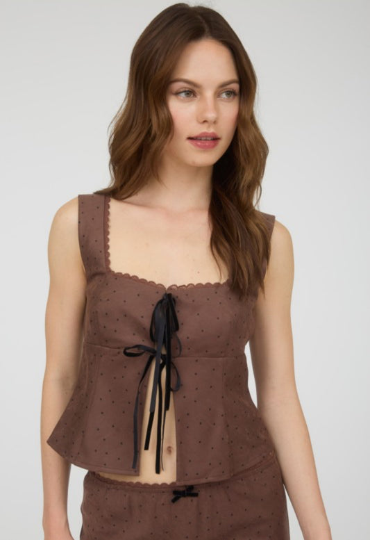 Polka Dot Top (brown)