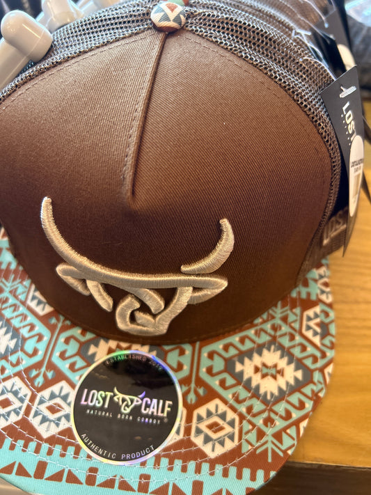 Lost Calf Hat Aztec aqua