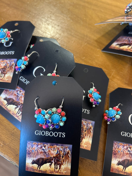 Rainbow Flower Earrings
