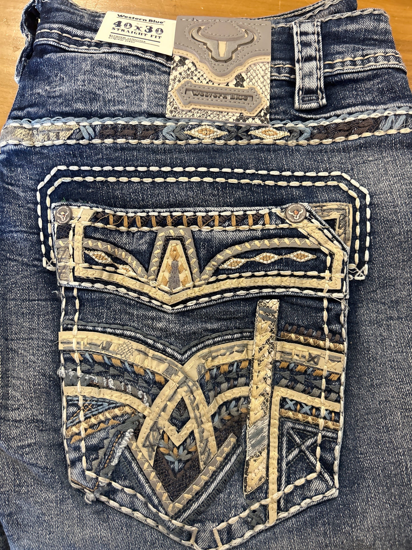 Western blue men jeans