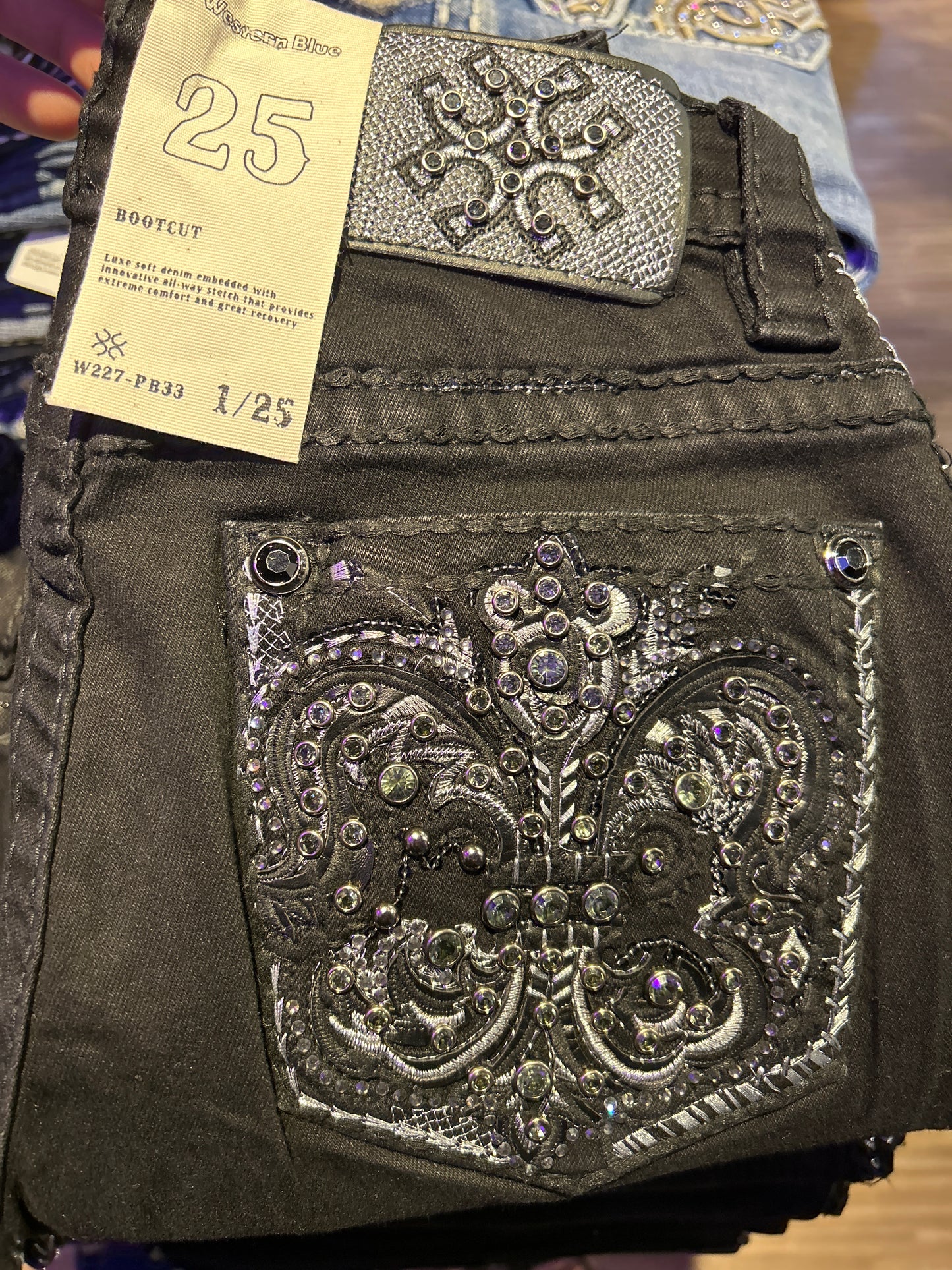 Women western blue jeans