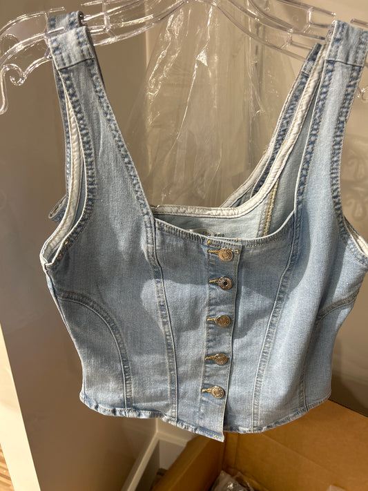 LIGHT BLUE DENIM VEST
