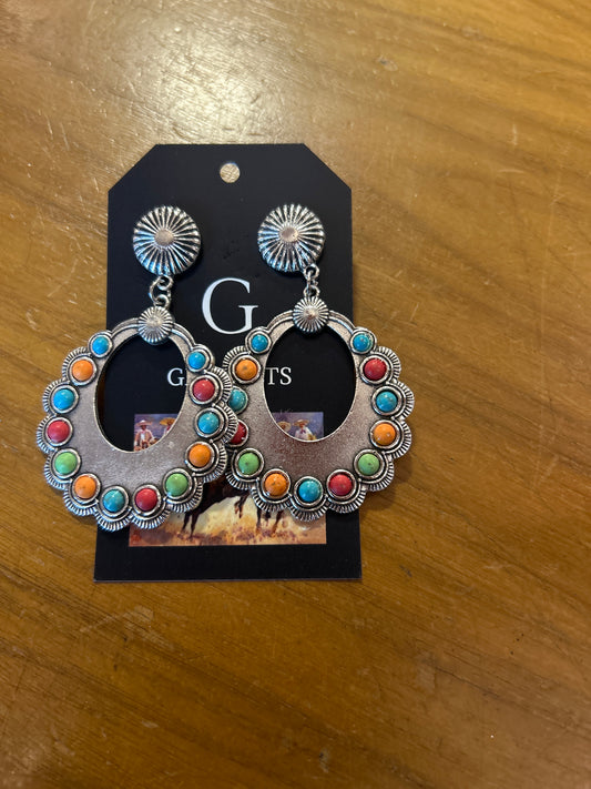 Rainbow Hoop Earrings