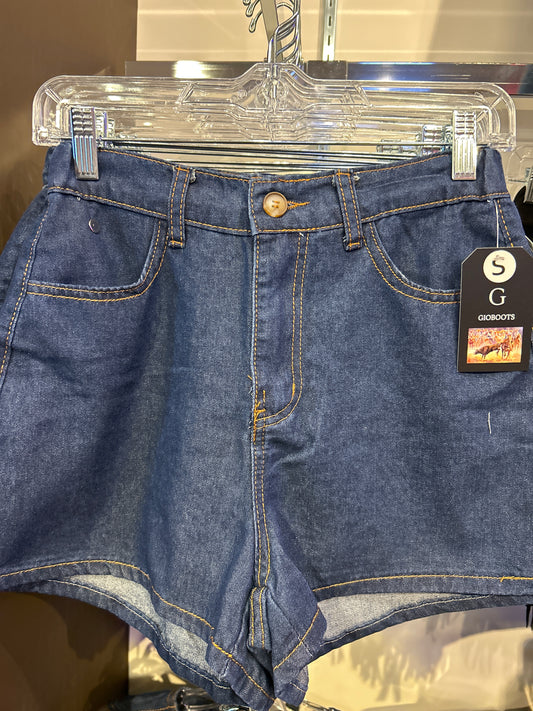 Dark blue denim shorts