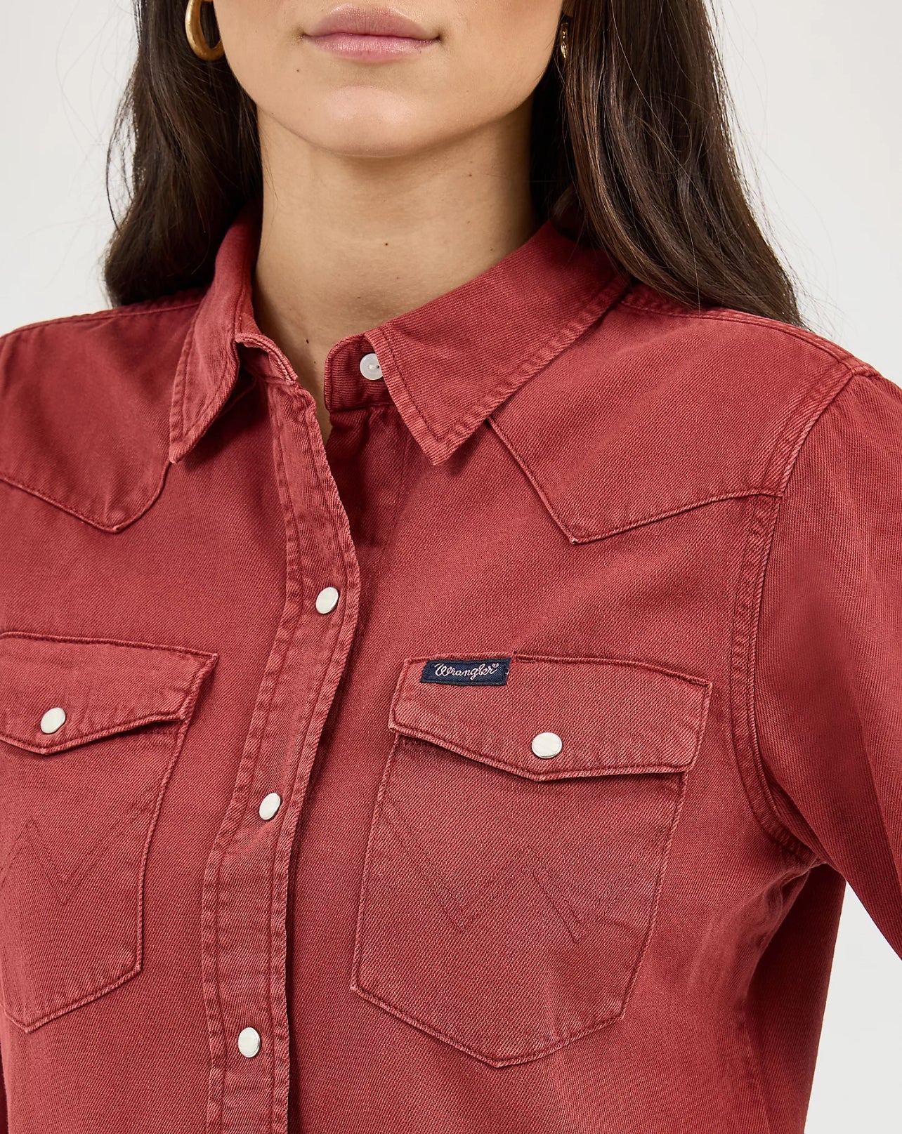 WOMEN'S WRANGLER COLORWASH SLIM WESTERN SNAP SHIRT