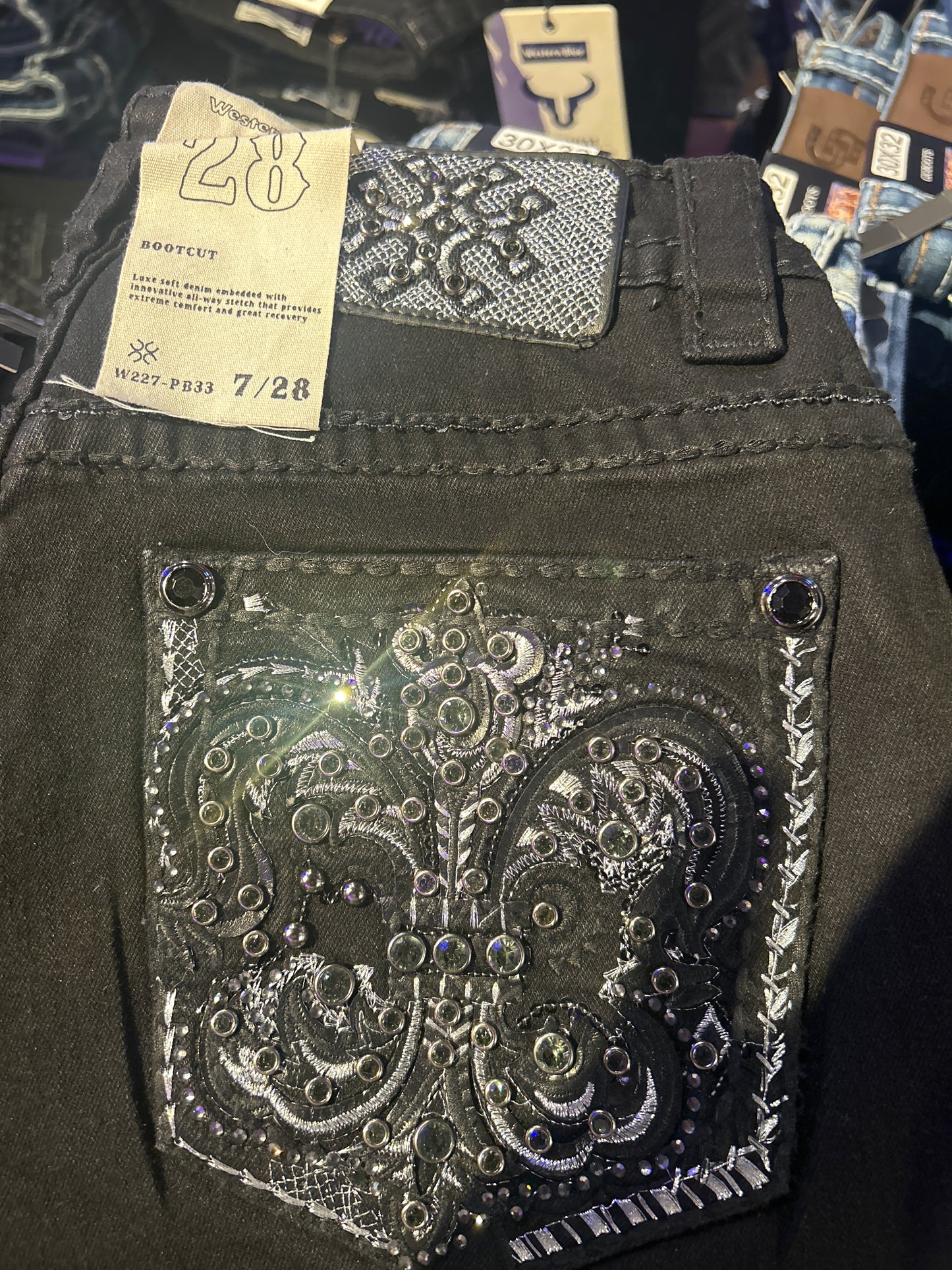 Women western blue jeans