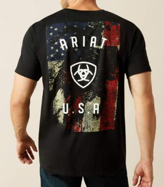 Ariat Men's S/S Black Faded Bull T-Shirt