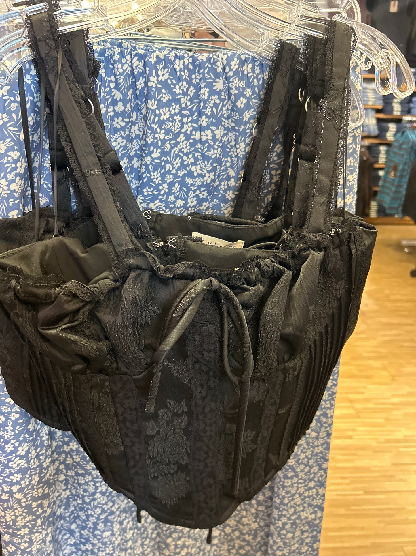 Jacquard Lace Corset Black