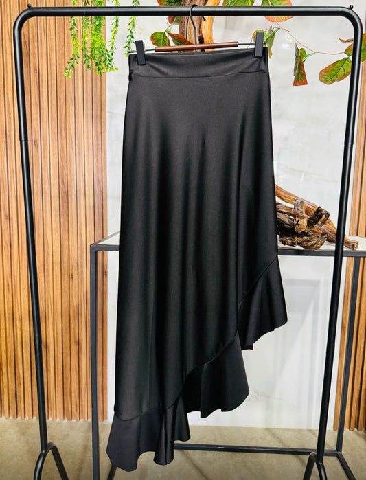 ruffle skirt (black)