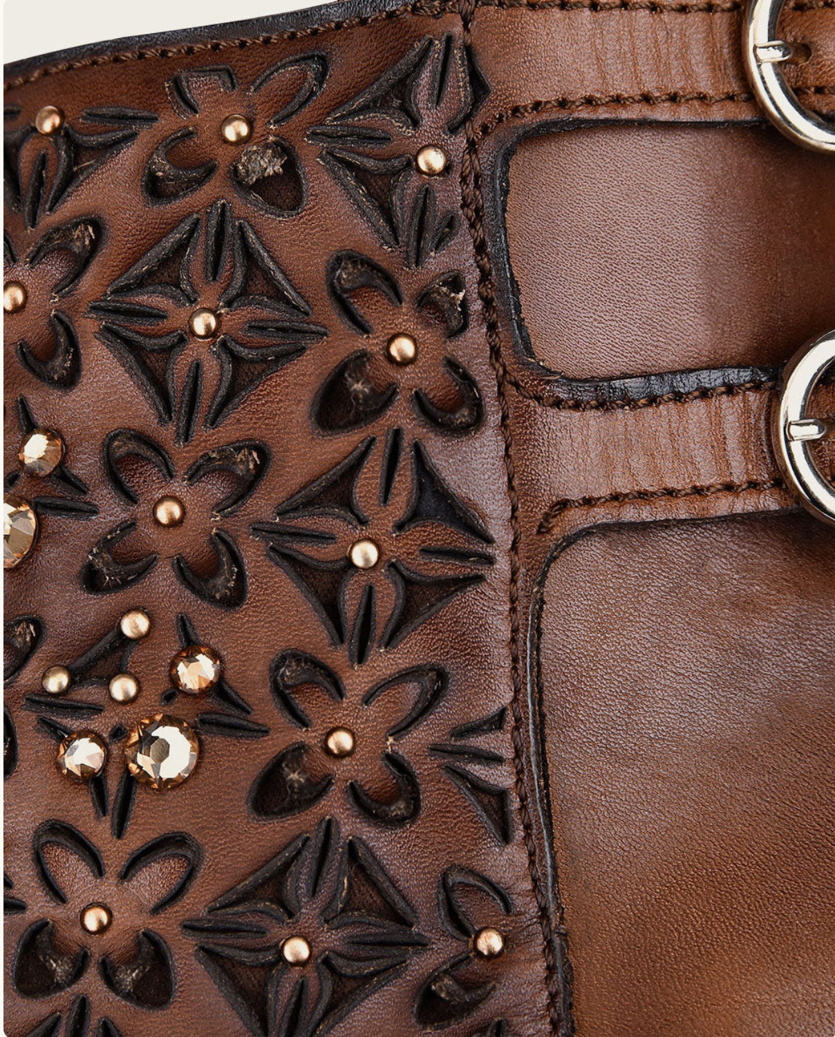 Women Cuadra -ANKLE BROWN BOOTIE WITH CRYSTALS cu338