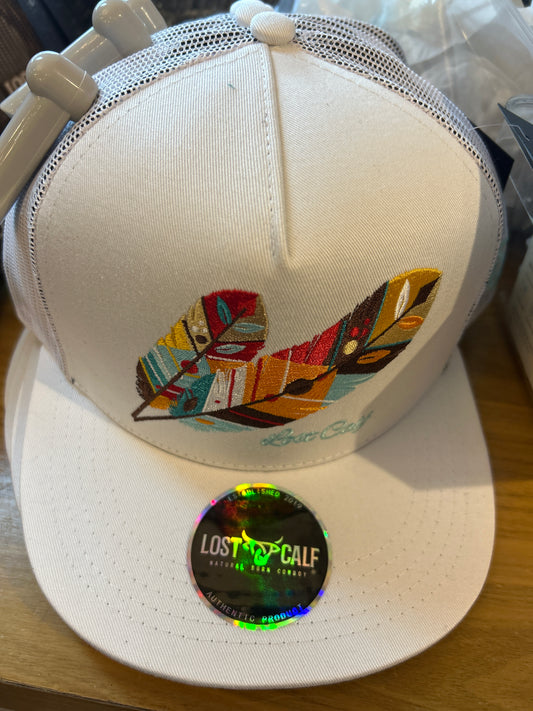 Lost Calf Hat feather rainbw