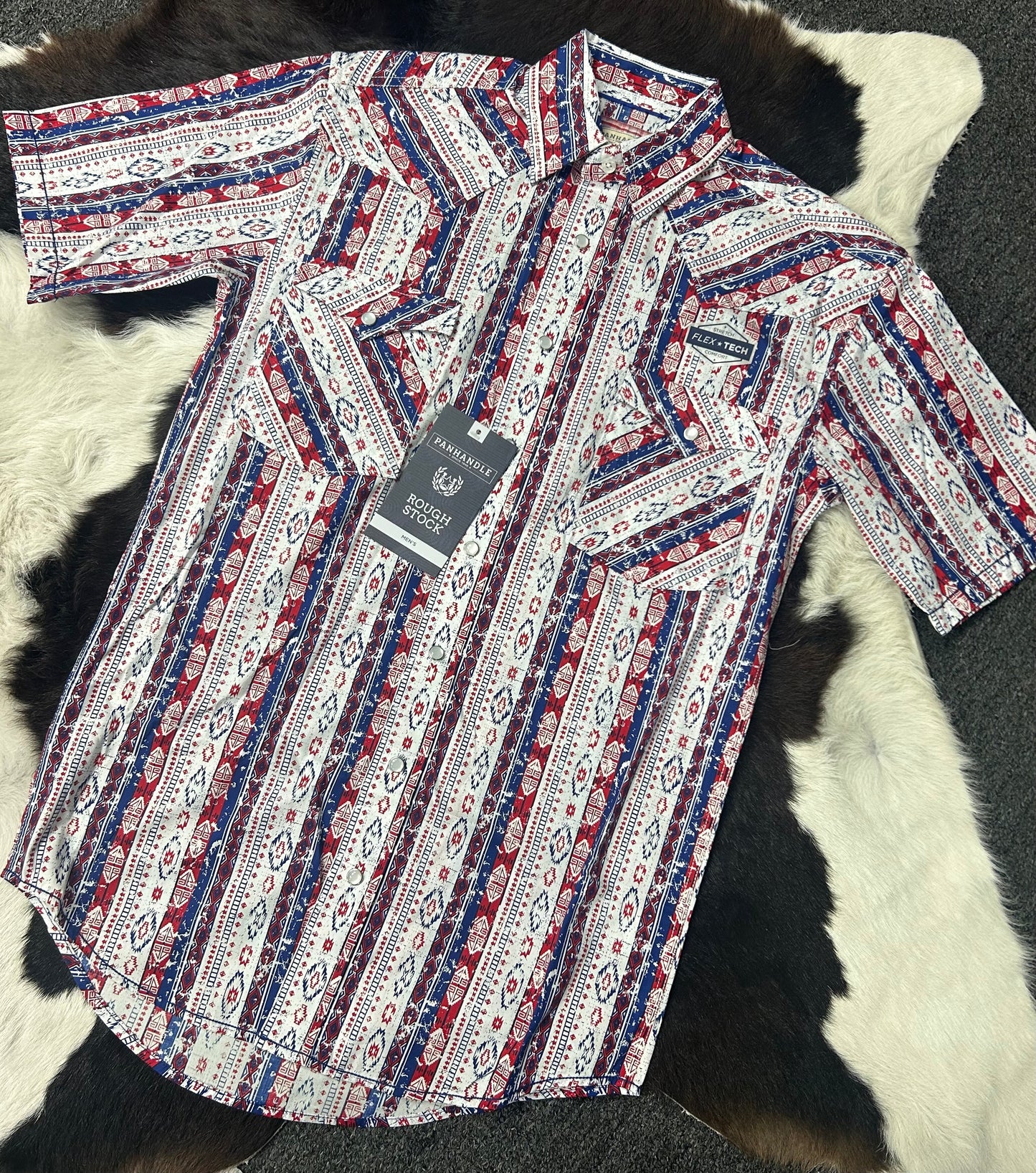 Panhandle Short Sleeve Snap Shirt Red