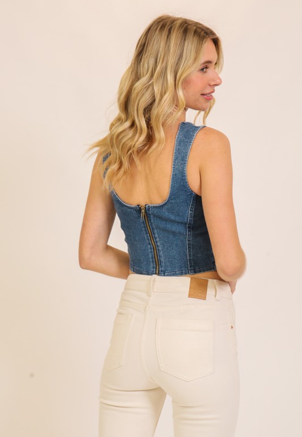 Dark Blue Denim Top