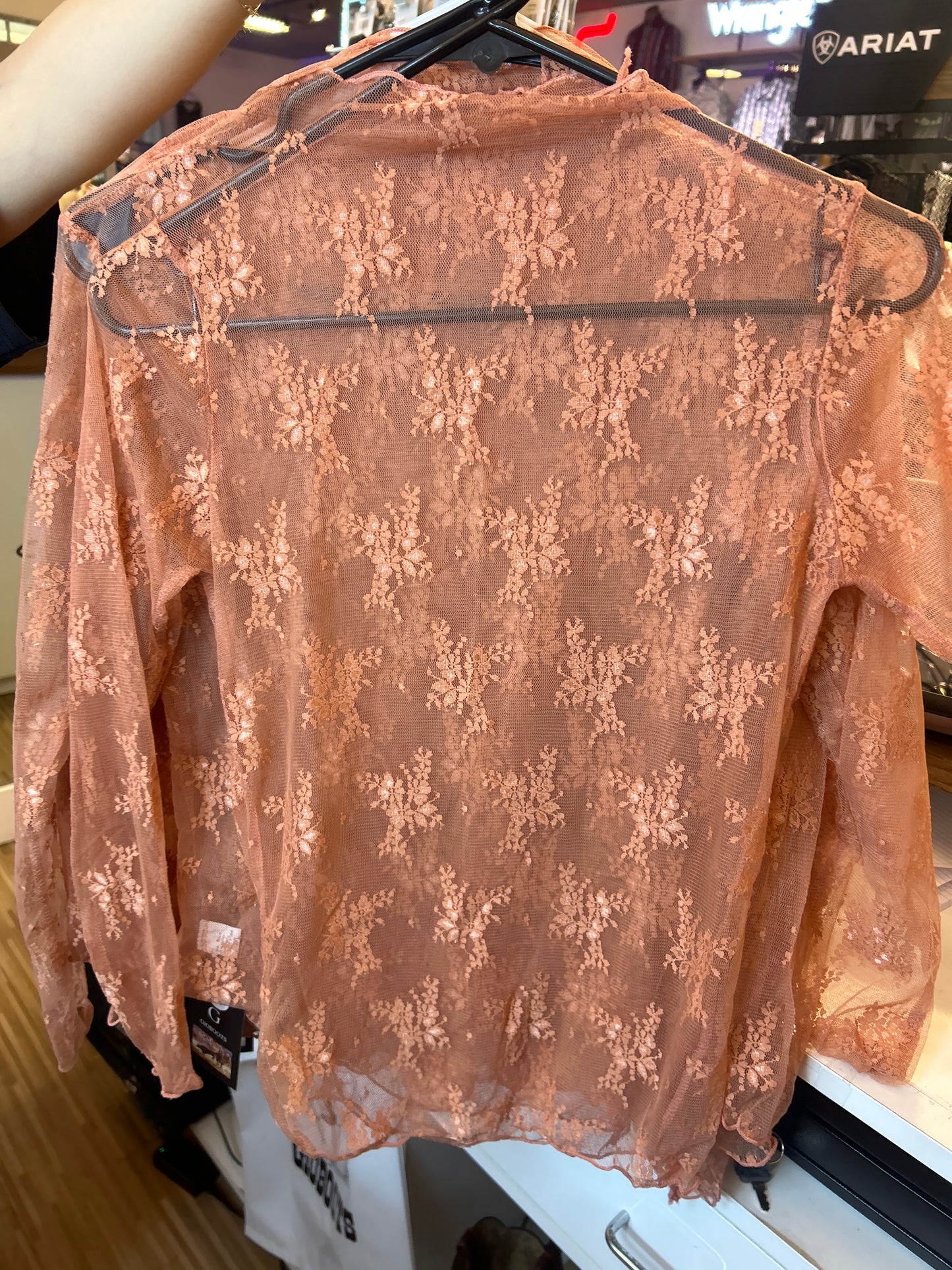 orange rust mesh top