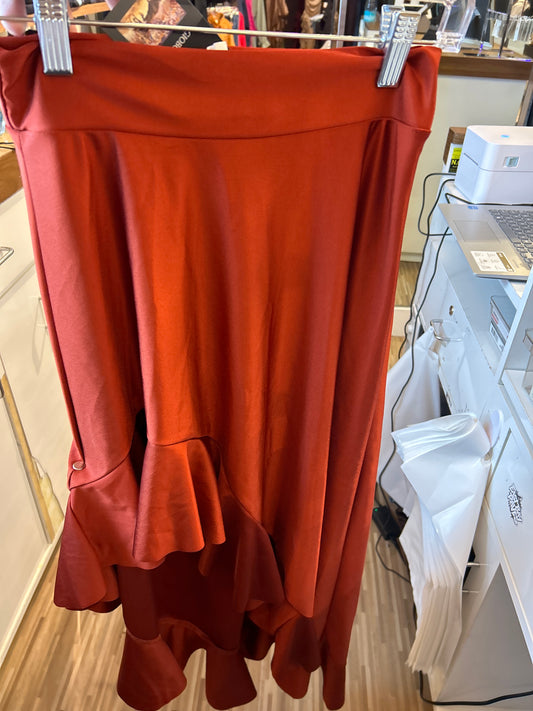 ruffle skirt (burnt orange )